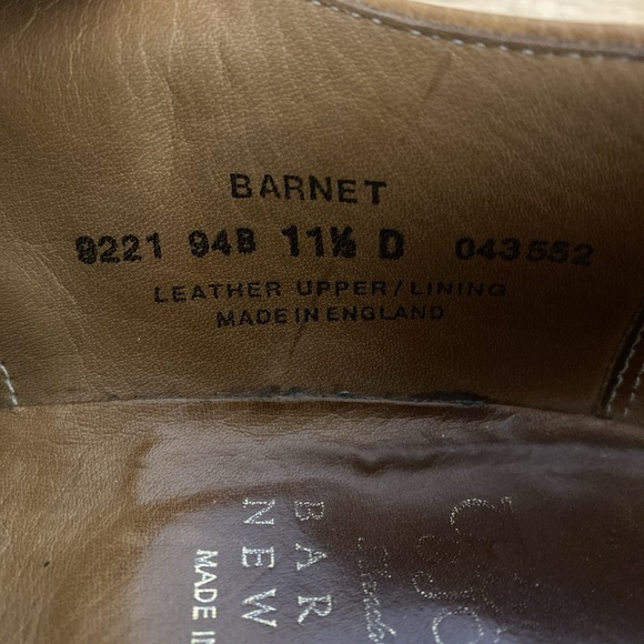 Crockett & Jones Barnet Mens US 11 1/2 Brown Leather Cap Toe Dress Shoes England main image 6